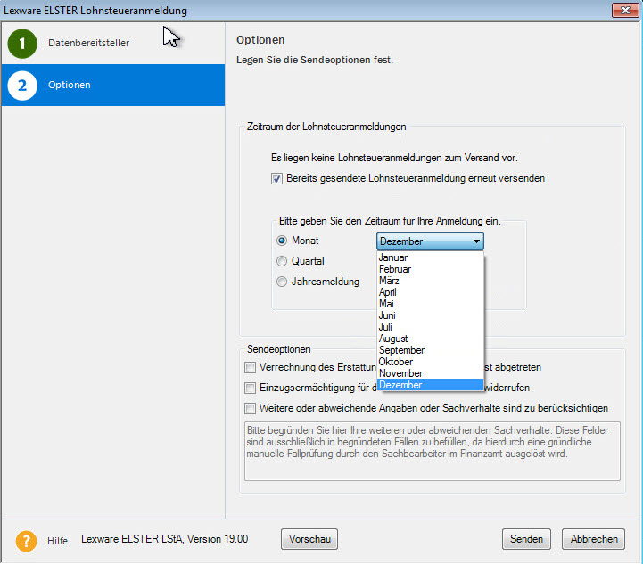 Optionen Wiederholungssendung