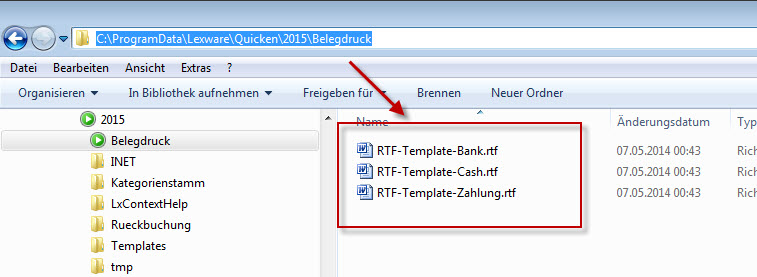 Ordner für Vorlagen...