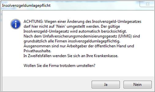 Umstellung insolvenzgeldumlage